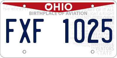 OH license plate FXF1025