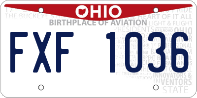 OH license plate FXF1036