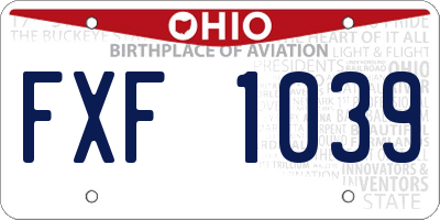 OH license plate FXF1039