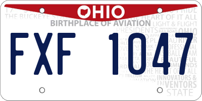 OH license plate FXF1047