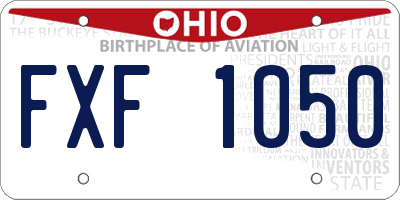 OH license plate FXF1050