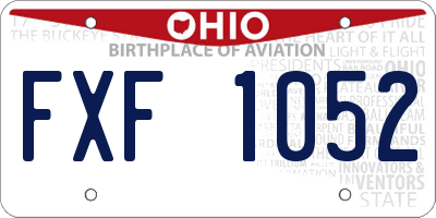 OH license plate FXF1052