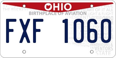 OH license plate FXF1060