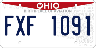 OH license plate FXF1091