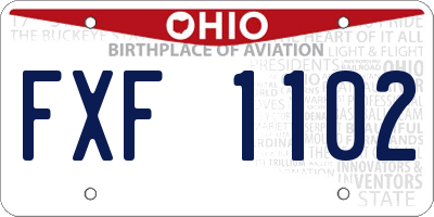 OH license plate FXF1102