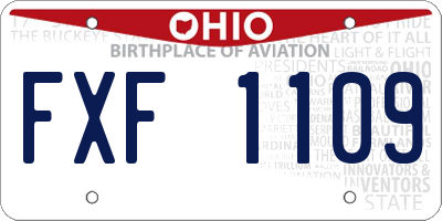 OH license plate FXF1109