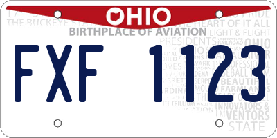 OH license plate FXF1123
