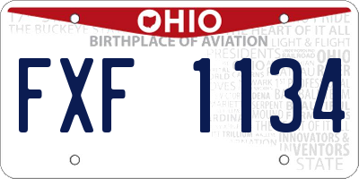 OH license plate FXF1134