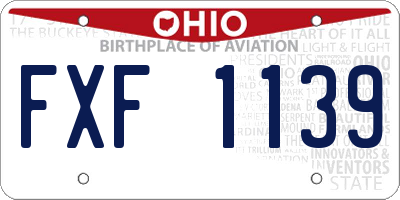 OH license plate FXF1139