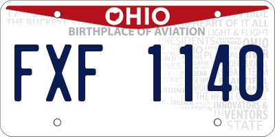 OH license plate FXF1140