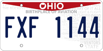 OH license plate FXF1144