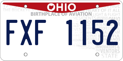 OH license plate FXF1152