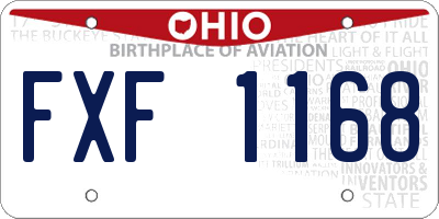 OH license plate FXF1168