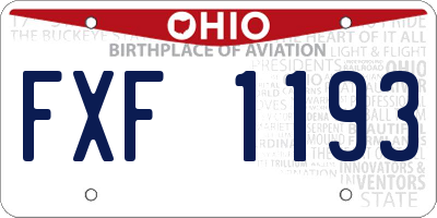 OH license plate FXF1193