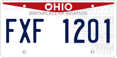 OH license plate FXF1201