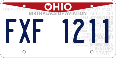 OH license plate FXF1211