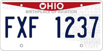 OH license plate FXF1237