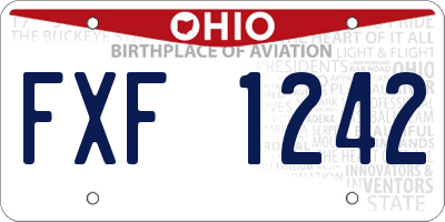 OH license plate FXF1242