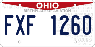 OH license plate FXF1260