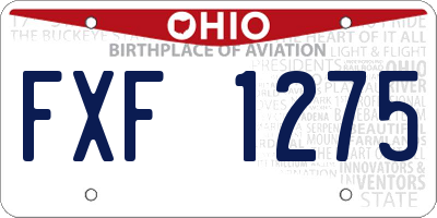 OH license plate FXF1275