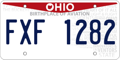 OH license plate FXF1282