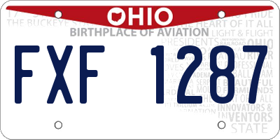 OH license plate FXF1287