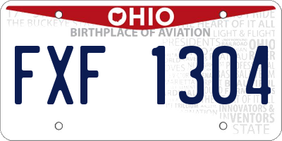 OH license plate FXF1304