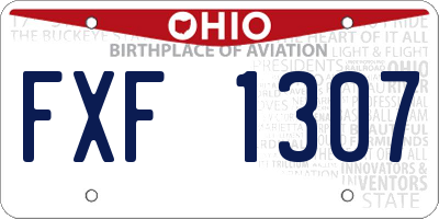 OH license plate FXF1307
