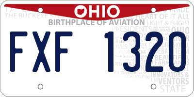 OH license plate FXF1320