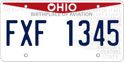 OH license plate FXF1345
