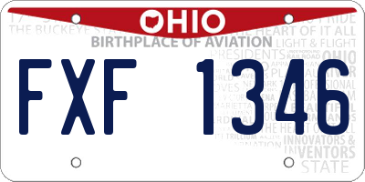 OH license plate FXF1346