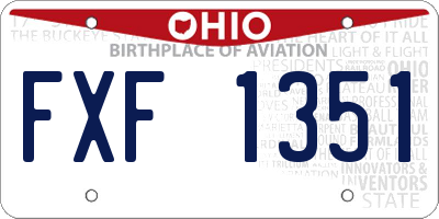 OH license plate FXF1351
