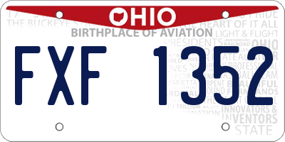 OH license plate FXF1352