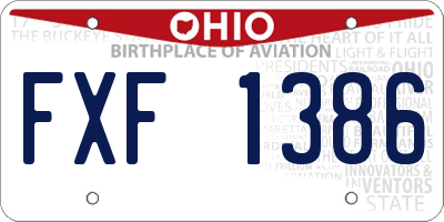 OH license plate FXF1386