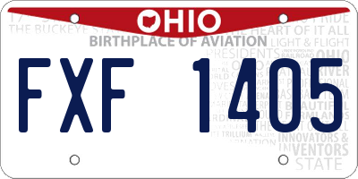 OH license plate FXF1405