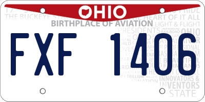 OH license plate FXF1406