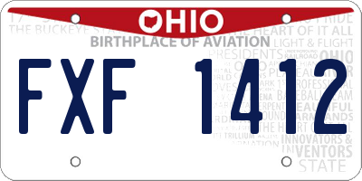 OH license plate FXF1412