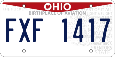 OH license plate FXF1417