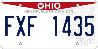 OH license plate FXF1435