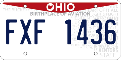 OH license plate FXF1436