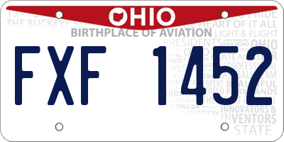 OH license plate FXF1452