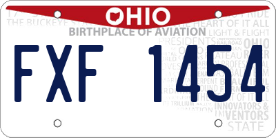 OH license plate FXF1454