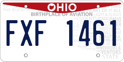 OH license plate FXF1461