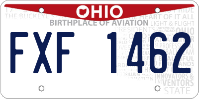 OH license plate FXF1462