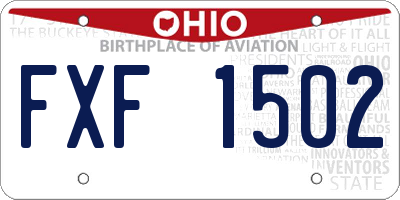 OH license plate FXF1502