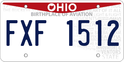 OH license plate FXF1512