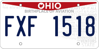OH license plate FXF1518