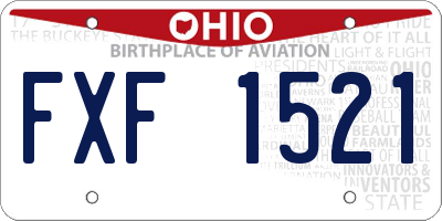 OH license plate FXF1521