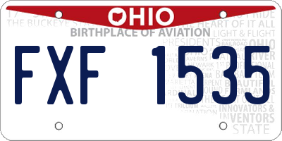 OH license plate FXF1535