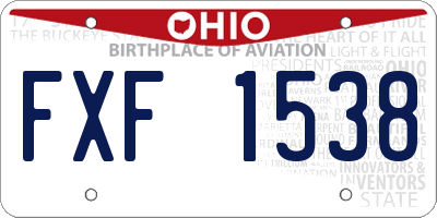 OH license plate FXF1538